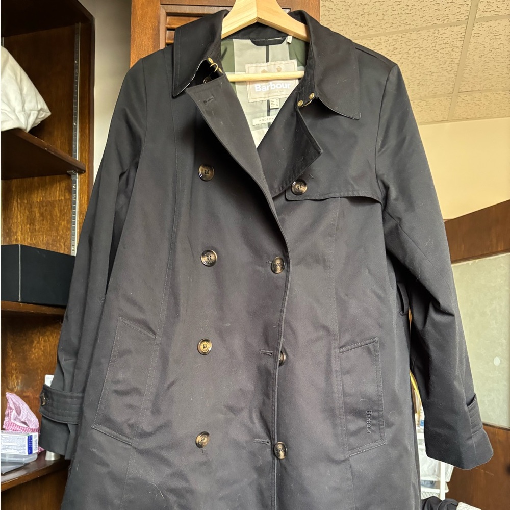 Barbour Short Greta Showerproof Trench Coat - Picture 6 of 6